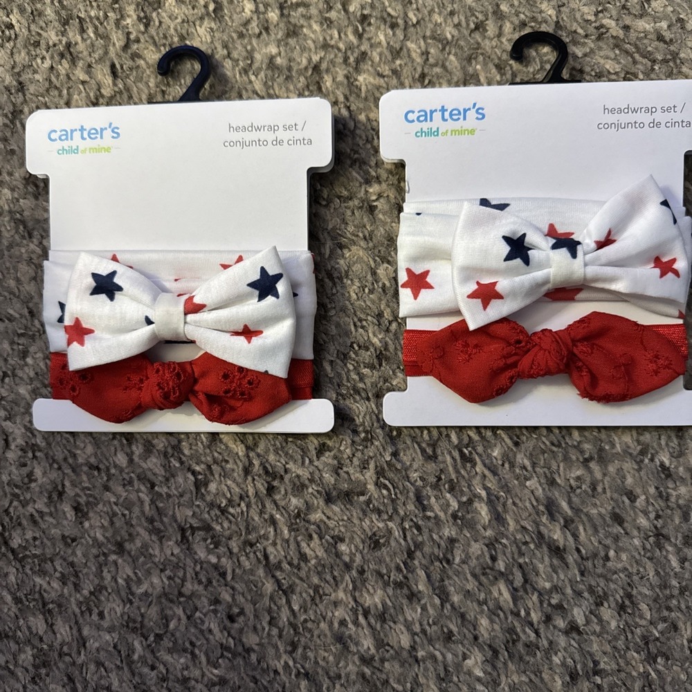 Lot Of 2 Packs Carters Baby Girl Headbands) Total 4 New